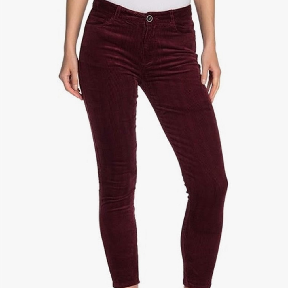 Paige Hoxton Ankle Slim Corduroy Pants Size 27 Dark Currant Wine - Picture 3 of 11